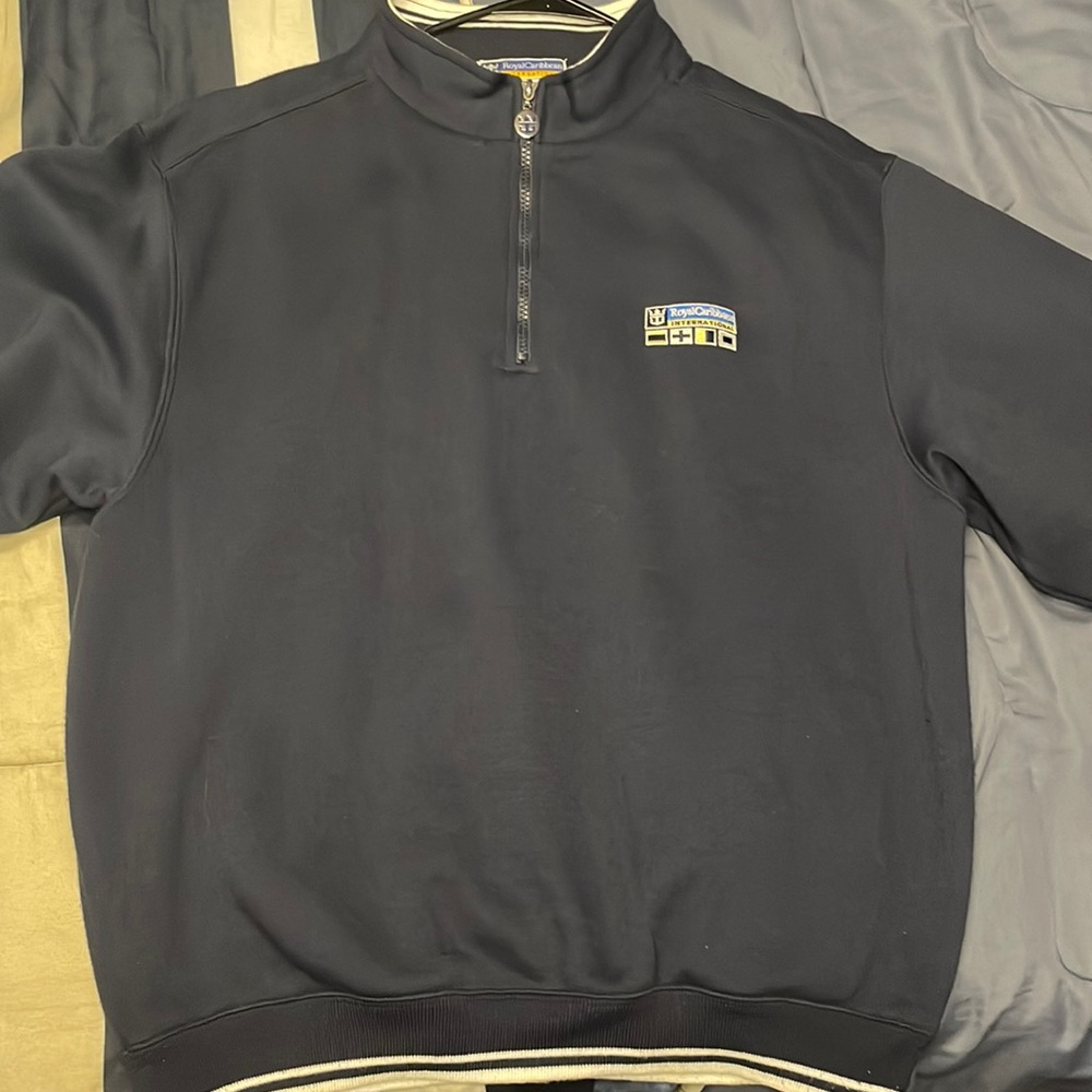Royal Caribbean International Pullover Sweatshirt Small/Medium Blue 1/4 Zip